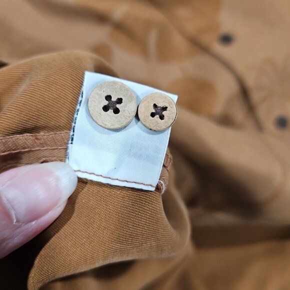 Tommy Bahama 100% Silk Button Up Down Short Sleeve Shirt Brown Mens XL Palm Tree - Picture 8 of 11